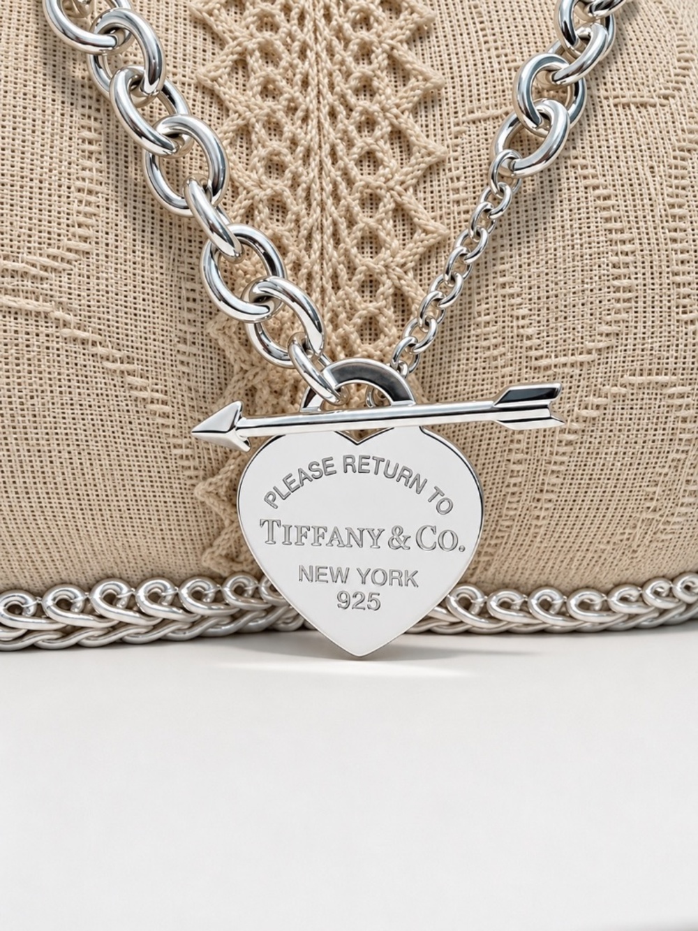 Return to Tiffany Co. Lovestruck Heart Tag Necklace in Silver, 16"